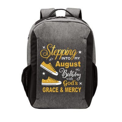 Stepping Into My August Birthday With Gods Grace And Mercy Vector Backpack