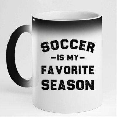 Soccer Is My Favorite Season 11oz Black Color Changing Mug