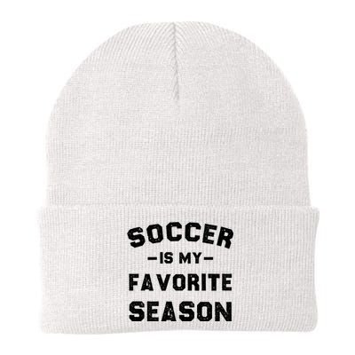 Soccer Is My Favorite Season Knit Cap Winter Beanie