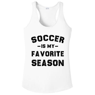 Soccer Is My Favorite Season Ladies PosiCharge Competitor Racerback Tank