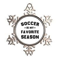 Soccer Is My Favorite Season Metallic Star Ornament