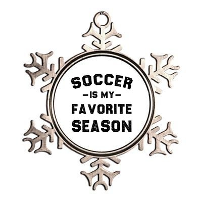 Soccer Is My Favorite Season Metallic Star Ornament