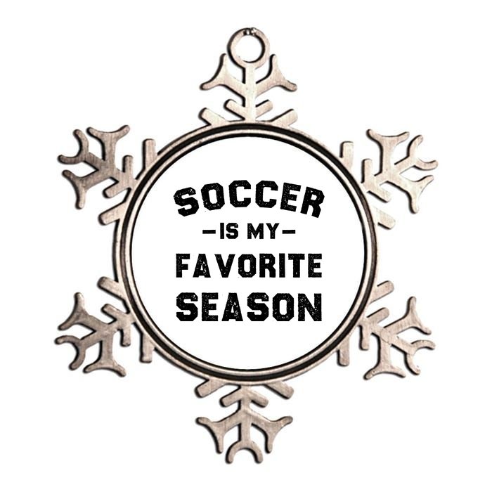 Soccer Is My Favorite Season Metallic Star Ornament