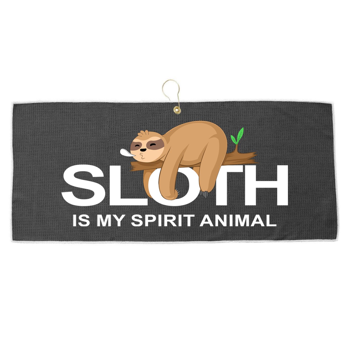 SLOTH IS MY SPIRIT ANIMAL Large Microfiber Waffle Golf Towel