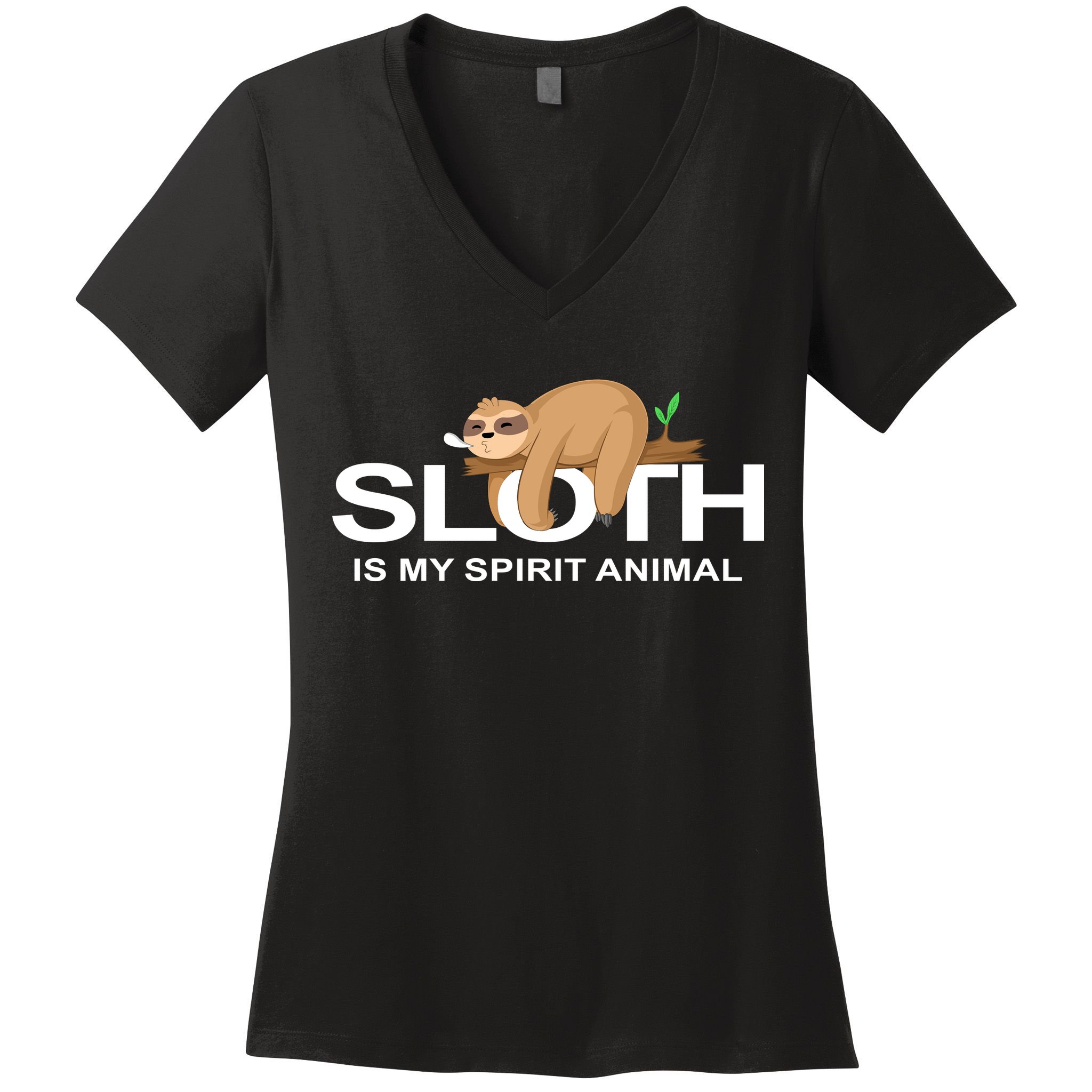 SLOTH IS MY SPIRIT ANIMAL Women's V-Neck T-Shirt