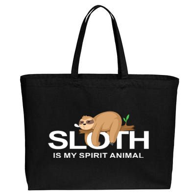 SLOTH IS MY SPIRIT ANIMAL Cotton Canvas Jumbo Tote