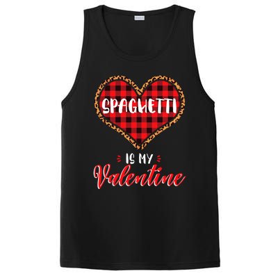 Spaghetti Is My Valentine Leopard Buffalo Plaid Heart Pasta Great Gift PosiCharge Competitor Tank