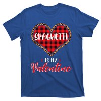 Spaghetti Is My Valentine Leopard Buffalo Plaid Heart Pasta Great Gift T-Shirt