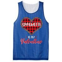 Spaghetti Is My Valentine Leopard Buffalo Plaid Heart Pasta Great Gift Mesh Reversible Basketball Jersey Tank