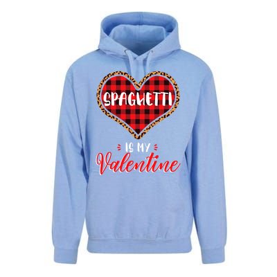 Spaghetti Is My Valentine Leopard Buffalo Plaid Heart Pasta Great Gift Unisex Surf Hoodie