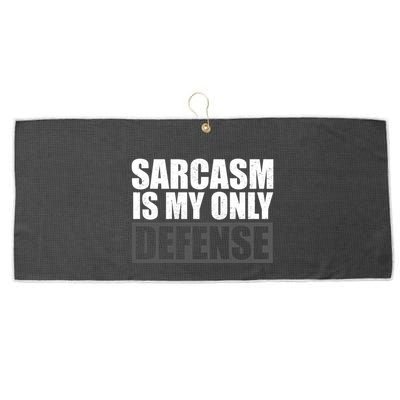 Sarcasm Is My Only Defense Large Microfiber Waffle Golf Towel