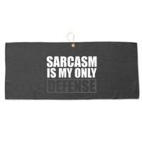 Sarcasm Is My Only Defense Large Microfiber Waffle Golf Towel