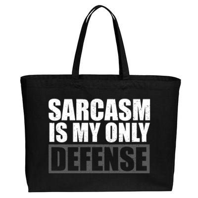 Sarcasm Is My Only Defense Cotton Canvas Jumbo Tote