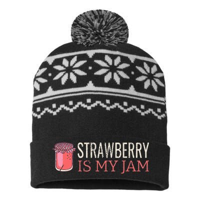 Strawberry Is My Jam For Strawberry Lover USA-Made Snowflake Beanie