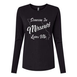 Someone In Missouri Loves Me State Map Outline Womens Cotton Relaxed Long Sleeve T-Shirt