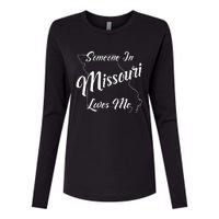 Someone In Missouri Loves Me State Map Outline Womens Cotton Relaxed Long Sleeve T-Shirt