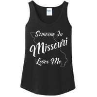 Someone In Missouri Loves Me State Map Outline Ladies Essential Tank