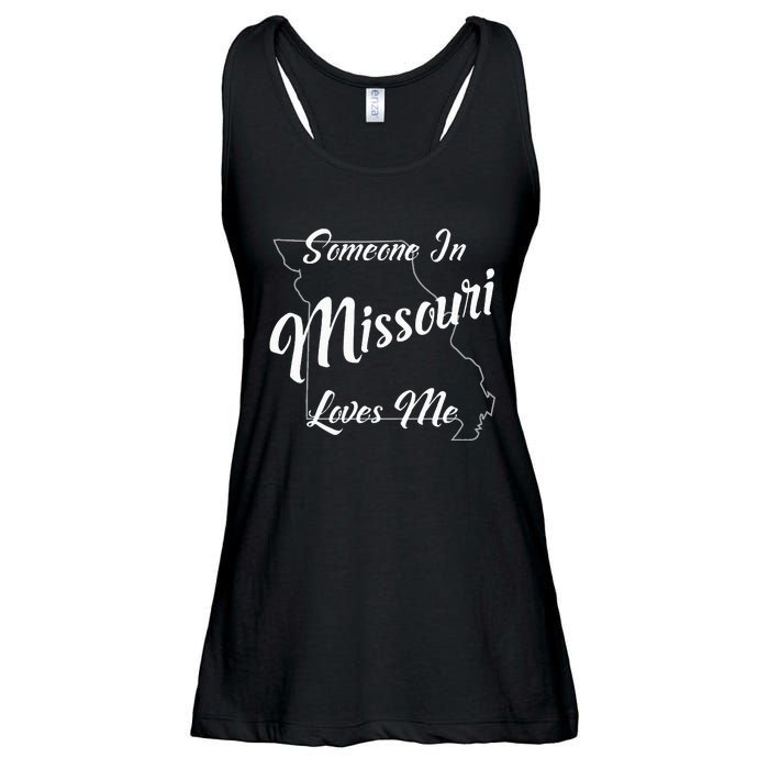 Someone In Missouri Loves Me State Map Outline Ladies Essential Flowy Tank