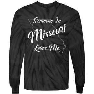 Someone In Missouri Loves Me State Map Outline Tie-Dye Long Sleeve Shirt