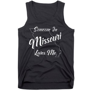 Someone In Missouri Loves Me State Map Outline Tank Top