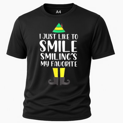 Smiling Is My Favorite Christmas Elf Buddy Performance Shirt