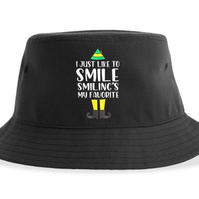 Smiling Is My Favorite Christmas Elf Buddy Sustainable Bucket Hat