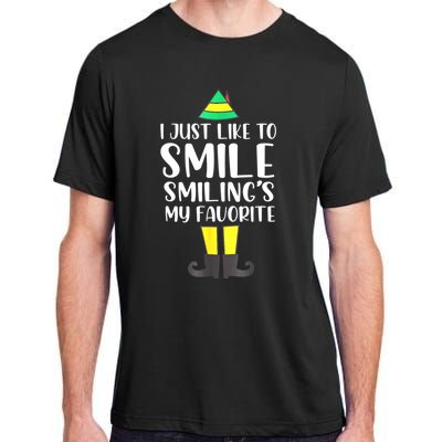 Smiling Is My Favorite Christmas Elf Buddy Adult ChromaSoft Performance T-Shirt