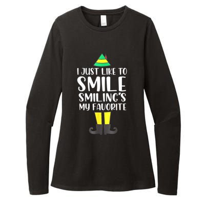 Smiling Is My Favorite Christmas Elf Buddy Womens CVC Long Sleeve Shirt