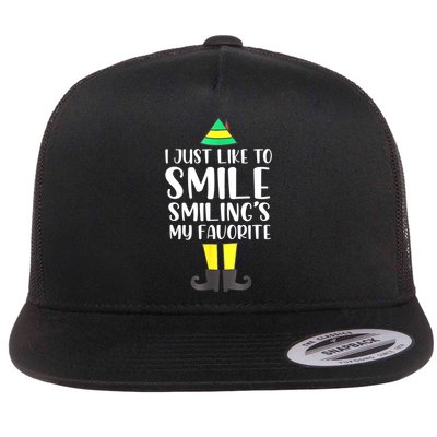 Smiling Is My Favorite Christmas Elf Buddy Flatbill Hat