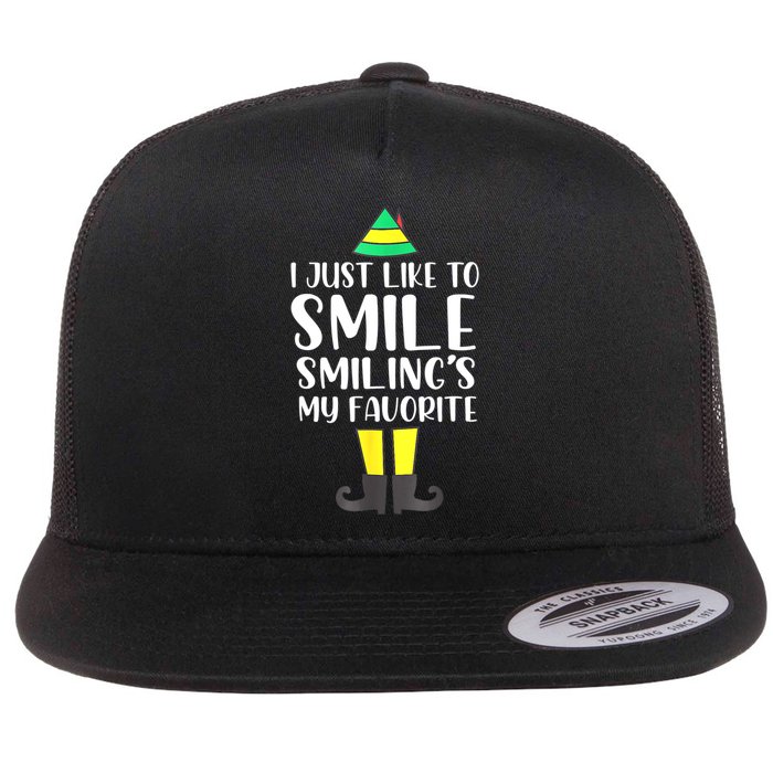 Smiling Is My Favorite Christmas Elf Buddy Flatbill Hat