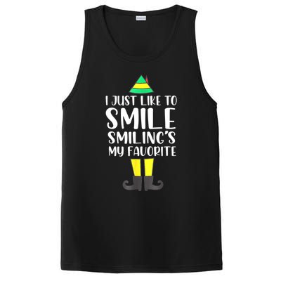 Smiling Is My Favorite Christmas Elf Buddy PosiCharge Competitor Tank