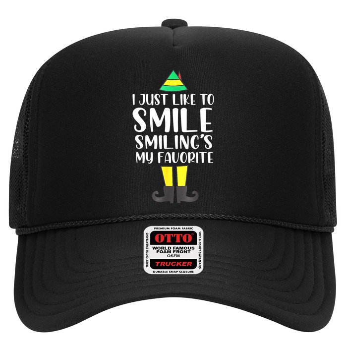 Smiling Is My Favorite Christmas Elf Buddy Trucker Hat
