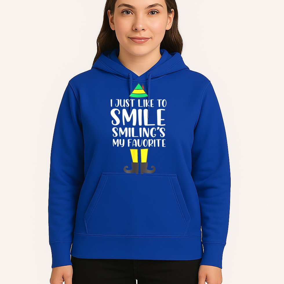Smiling Is My Favorite Christmas Elf Buddy Hoodie