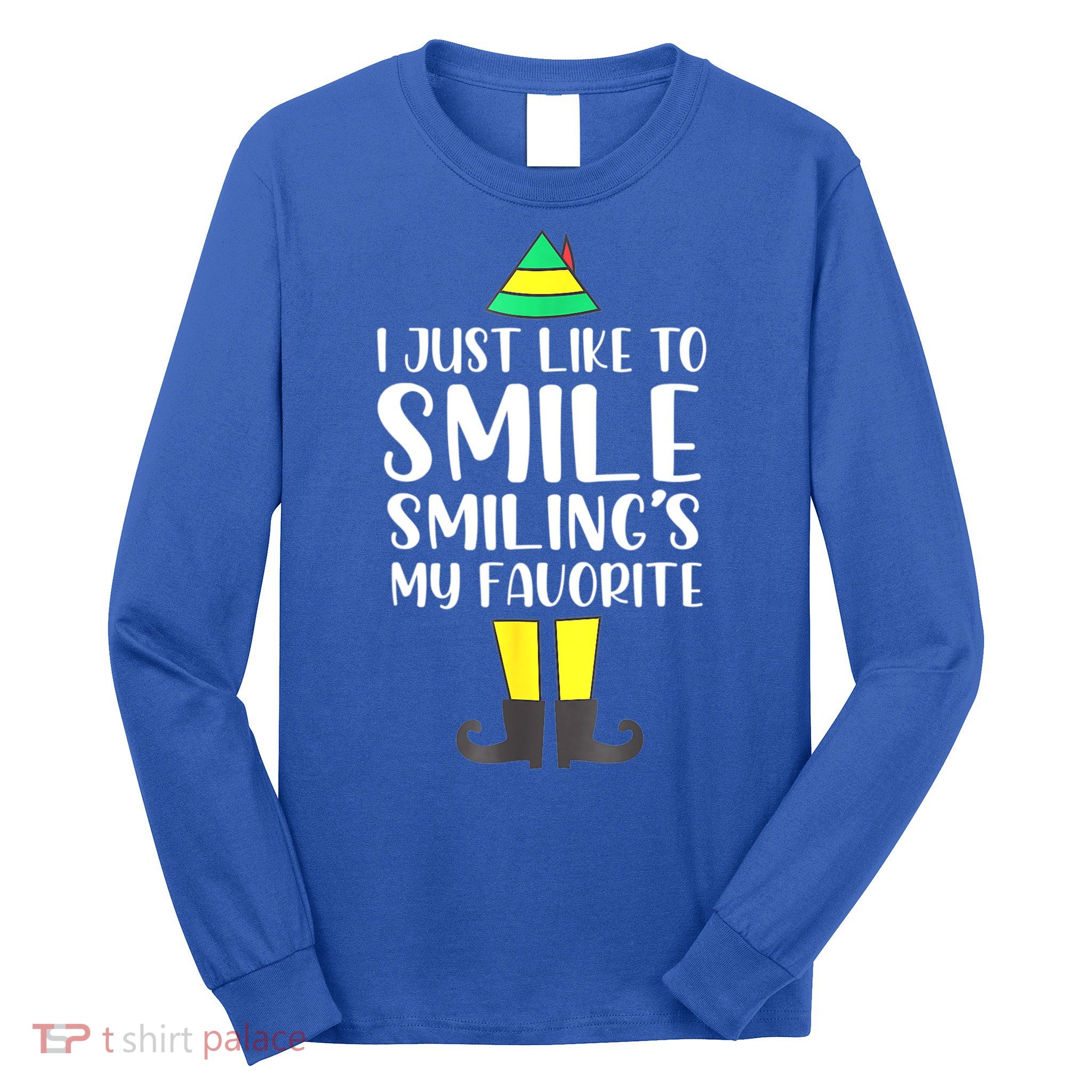 Smiling Is My Favorite Christmas Elf Buddy Long Sleeve Shirt
