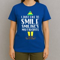 Smiling Is My Favorite Christmas Elf Buddy T-Shirt