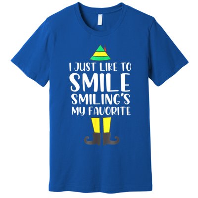 Smiling Is My Favorite Christmas Elf Buddy Premium T-Shirt
