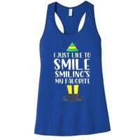 Smiling Is My Favorite Christmas Elf Buddy Women's Racerback Tank