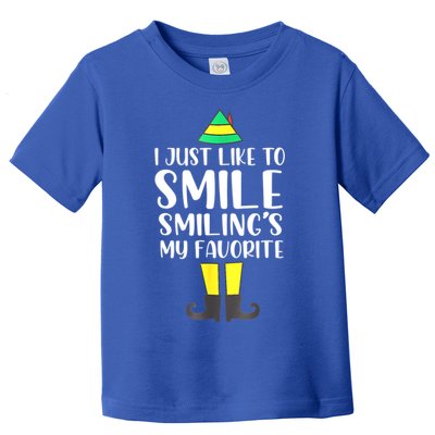 Smiling Is My Favorite Christmas Elf Buddy Toddler T-Shirt