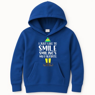 Smiling Is My Favorite Christmas Elf Buddy Kids Hoodie