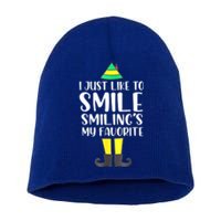 Smiling Is My Favorite Christmas Elf Buddy Short Acrylic Beanie