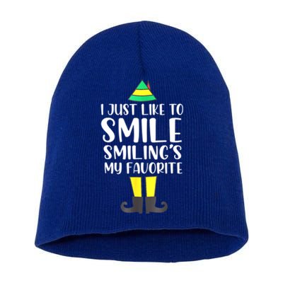 Smiling Is My Favorite Christmas Elf Buddy Short Acrylic Beanie