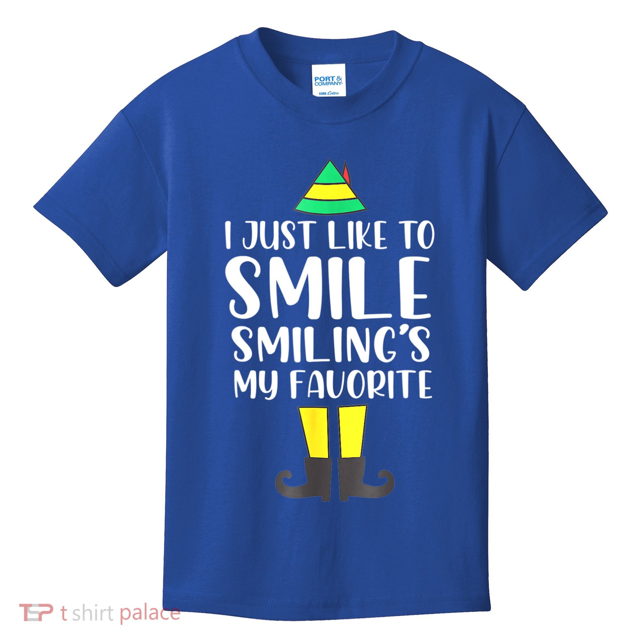 Smiling Is My Favorite Christmas Elf Buddy Kids T-Shirt
