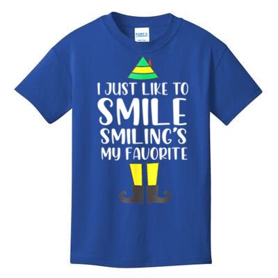 Smiling Is My Favorite Christmas Elf Buddy Kids T-Shirt