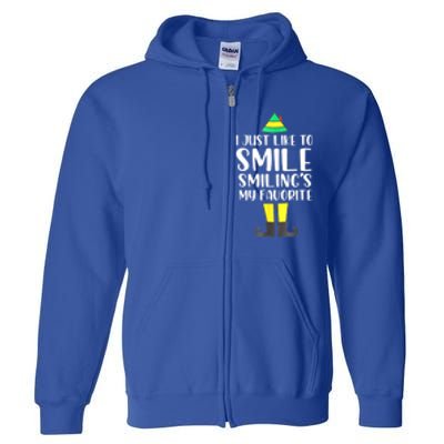 Smiling Is My Favorite Christmas Elf Buddy Full Zip Hoodie