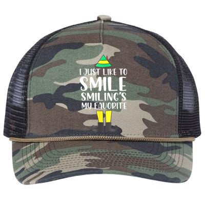 Smiling Is My Favorite Christmas Elf Buddy Retro Rope Trucker Hat Cap