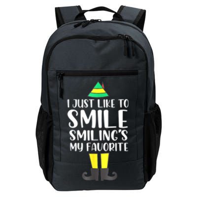 Smiling Is My Favorite Christmas Elf Buddy Daily Commute Backpack