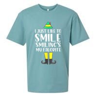 Smiling Is My Favorite Christmas Elf Buddy Sueded Cloud Jersey T-Shirt