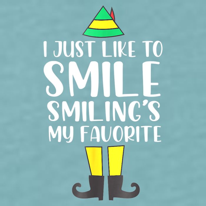 Smiling Is My Favorite Christmas Elf Buddy Sueded Cloud Jersey T-Shirt