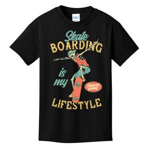 Skateboarding Is My Lifestyle Kids T-Shirt