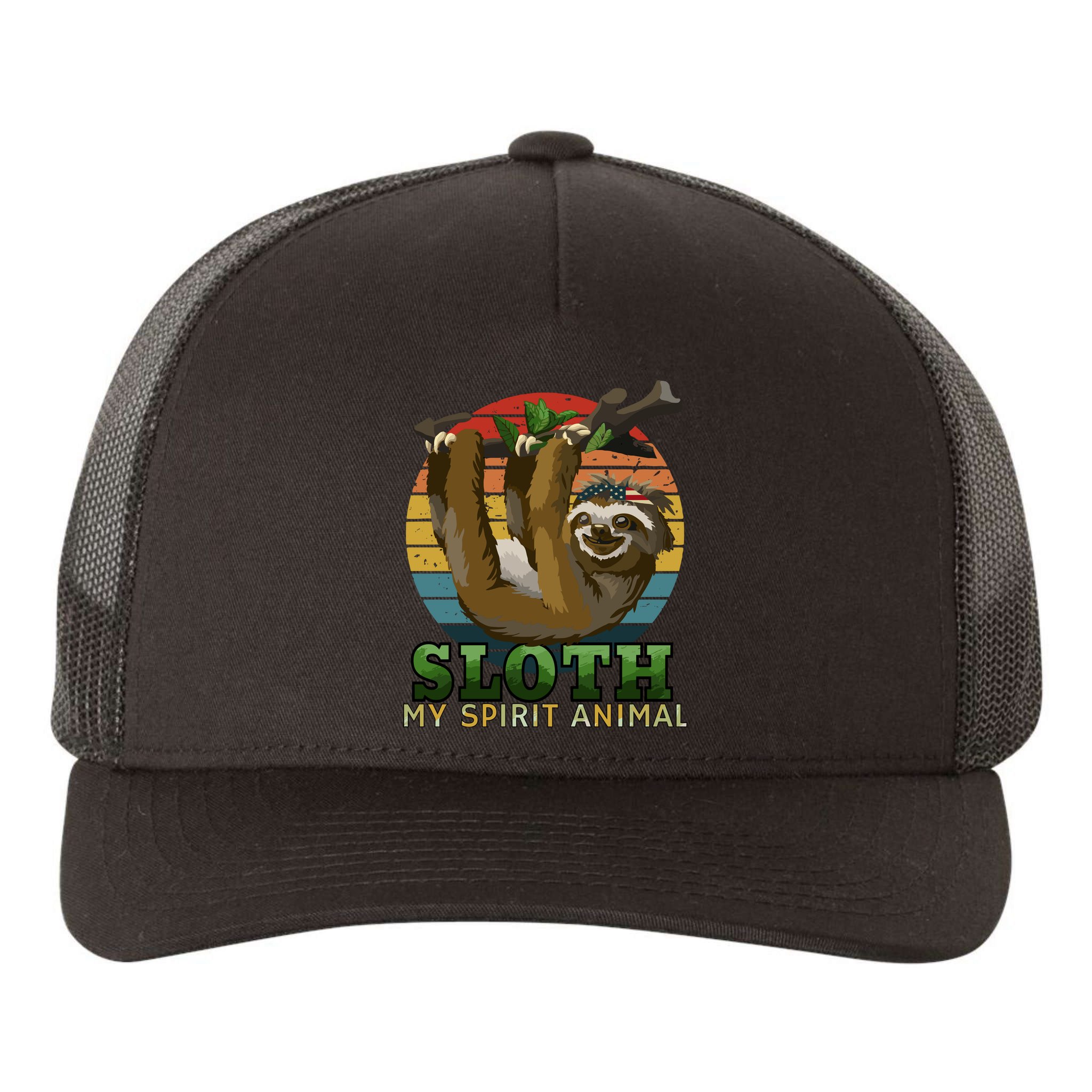 Sloth Is My Spirit Animal Funny Sloth Yupoong Adult 5-Panel Trucker Hat